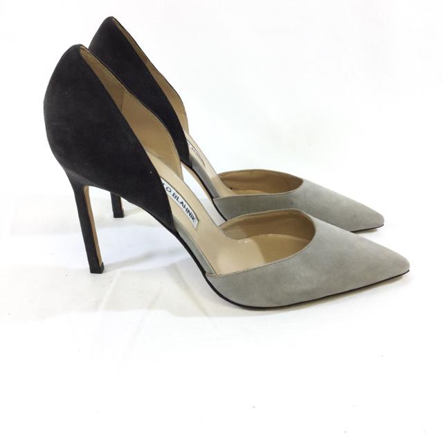 Manolo Blahnik Suede 2 Tone Stiletto Heels. Size 40 - shoesManolo Blahnik40, Black/Grey, Gaithersburg, Manolo BlahnikChic To Chic Consignment