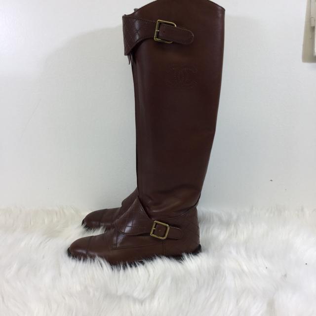 Chanel Leather Riding Boots. Size 36 - shoesCHANEL36, boots, Brown, CHANELChic To Chic Consignment
