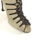 Brian Atwood Suede Caged Stiletto Heels. Size 9.5 - shoesbrian atwood9.5, Beige, brian atwood, GaithersburgChic To Chic Consignment