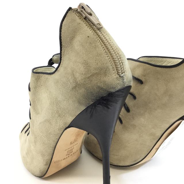Brian Atwood Suede Caged Stiletto Heels. Size 9.5 - shoesbrian atwood9.5, Beige, brian atwood, GaithersburgChic To Chic Consignment