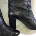 Chanel Mid-Thigh Leather Boots. Size 37.5 - shoesCHANEL37.5, Black, boots, CHANELChic To Chic Consignment